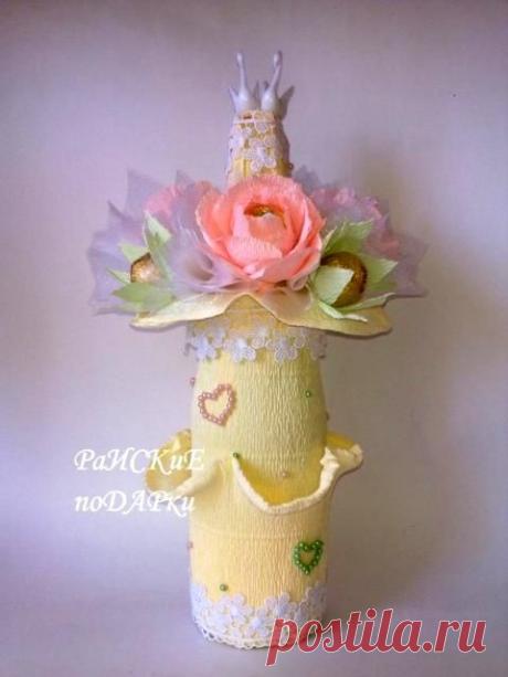 Клуб рукоделия » Украшение бутылки шампанского на свадьбу