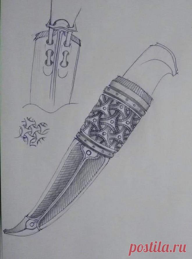 Рисунок ножен для финского ножа