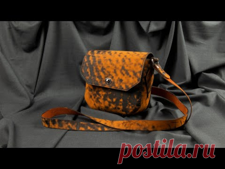 Сумка из кожи своими руками. Простая кожаная сумка + выкройка / Simple leather bag handemade pattern