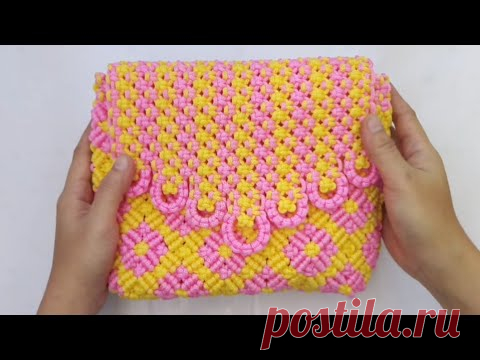 Tutorial DIY Tas Bunga Mawar #tashandmade #Diymacrame - YouTube