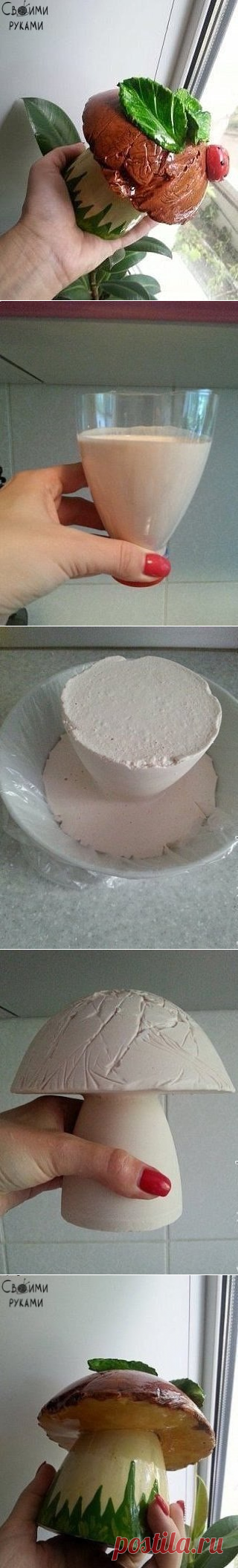 Мастерим грибочки из гипса для декора