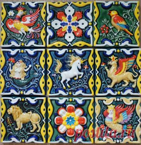 Керамическая цветная плитка "Русские изразцы" - интернет магазин