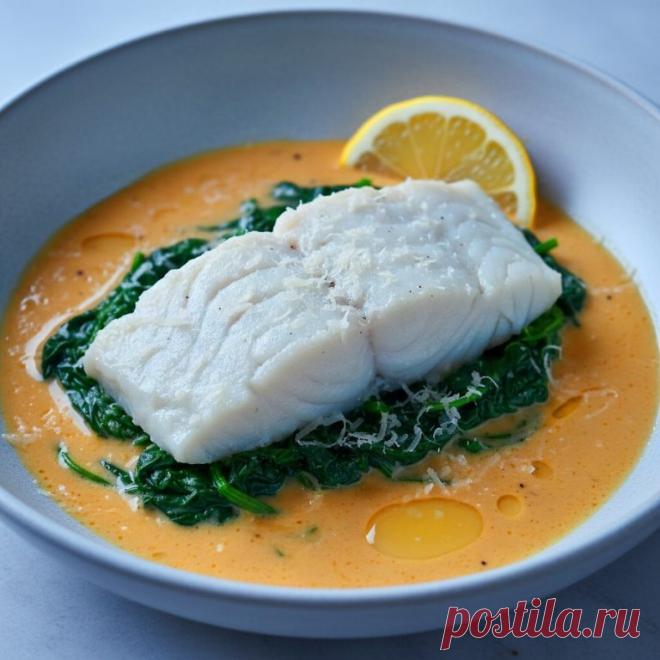 «Серебряная нарта» — это сливочная нежность, лёгкость белой рыбы, свежесть лимона и насыщенная зелень шпината. Блюдо получается уютным, согревающим и при этом необычайно лёгким.