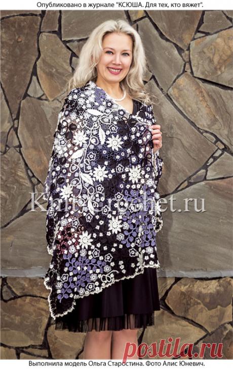 Палантин в ирландской технике. - Арт-модели крючком - Вязание крючком - Каталог статей - Вязание спицами и крючком