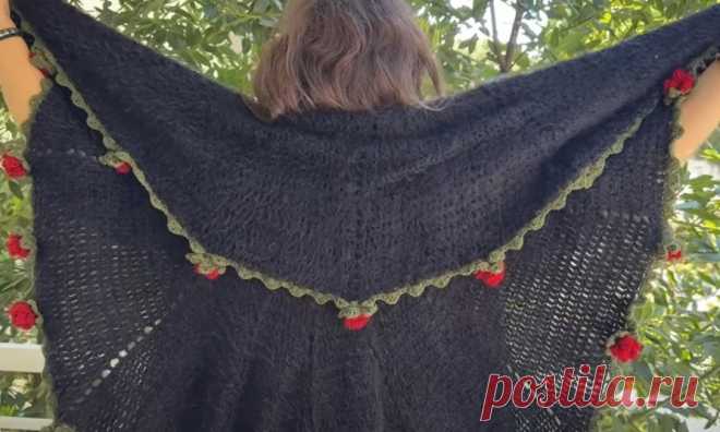 Шаль Букет роз