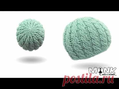Mütze häkeln mit Zopfmuster - Beanie mit Zopfmuster