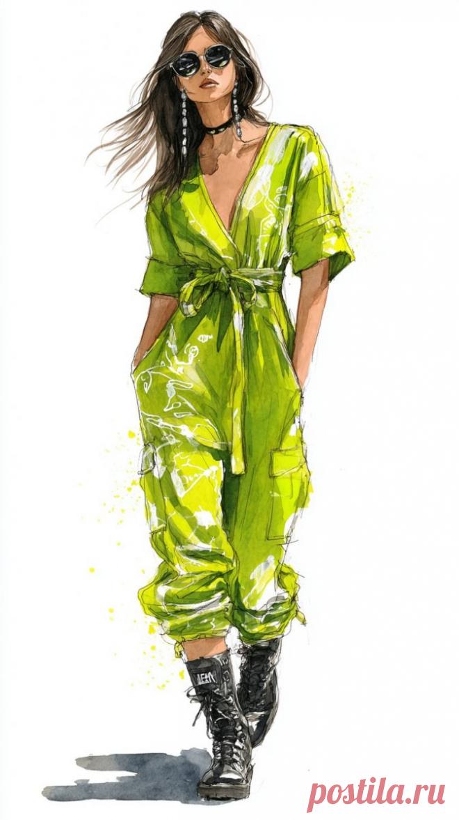 Яркий образ: неоновый комбинезон и дерзкая красота модели в городской среде. Нейронная сеть Midjourney - Midjourney примеры промтов - Форум ИИ о нейросетях - Yes Ai