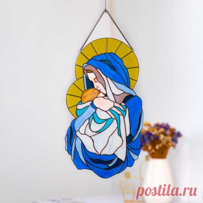 Vidriera de la Virgen María cuelga regalos ucranianos Jesucristo panel de vidrieras Iconos religiosos Tiffany vidrieras suncatcher - Etsy Chile