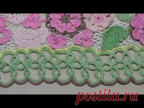 Ленточное кружево крючком.