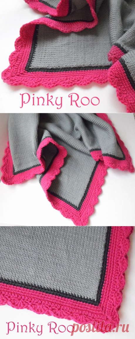 Modern Baby blanket in solid grey body and Charcoal от PinkyRoo