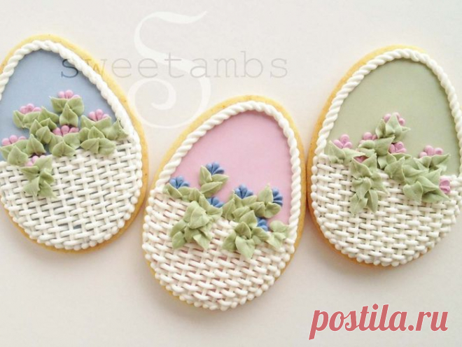 Печенье. Пасхальные яйца с королевской глазурью - айсингом.