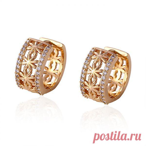 18к золото и синт. цирконы