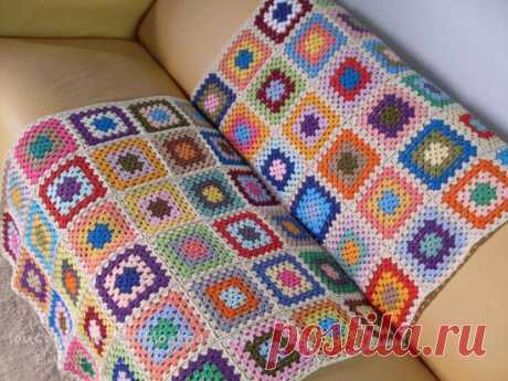 Плед из остатков ниток: приглашаю на обсуждение / Вязание крючком / Вязальная Авантюра