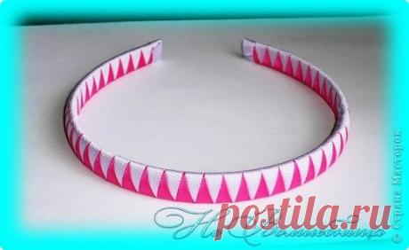 Оплетение ободка двумя лентами | Страна Мастеров
