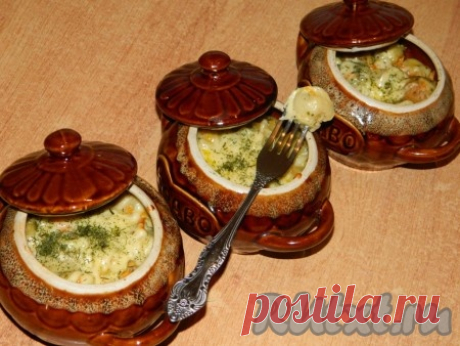 Пельмени в горшочках