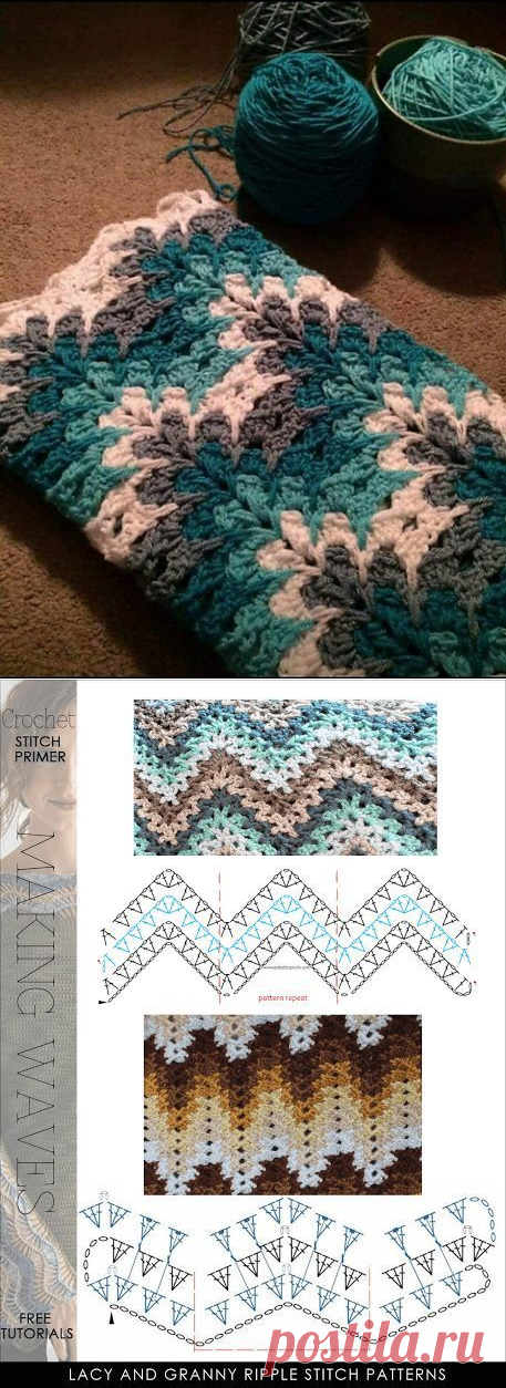ЛЮБЛЮ ВЯЗАТЬ: Модификация бабушкиного квадрата, потрясающе красивый узор