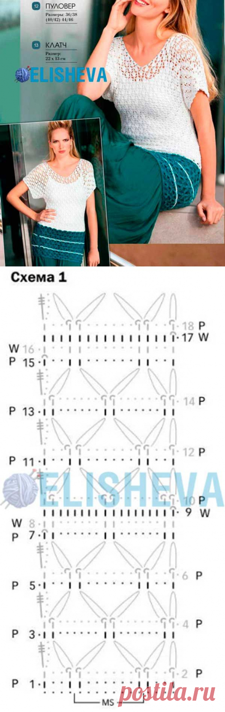 Летняя туника &quot;Сочетание 2 стихий&quot; вязаная крючком