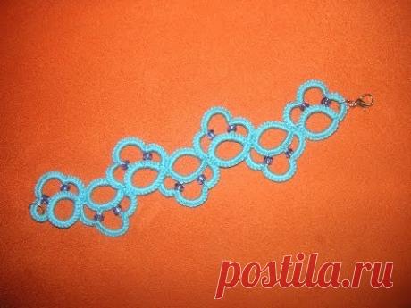 32' TUTORIAL FACILE BRACCIALE CHIACCHIERINO AD AGO EASY BRACELET NEEDLE TATTING