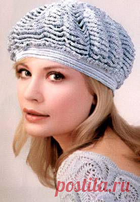 Теплый берет. Бесплатная схема вязания крючком. - Береты крючком - Вязание крючком - Модели и схемы вязания крючком 2015 - 2014 года