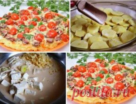 Вкусная картофельнная пицца на сковороде за 10 минут