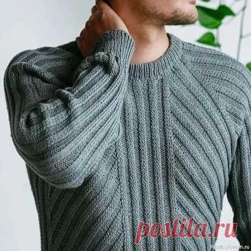 Пост на стене ⛅ Мужской пуловер. 🧶  Описание.
