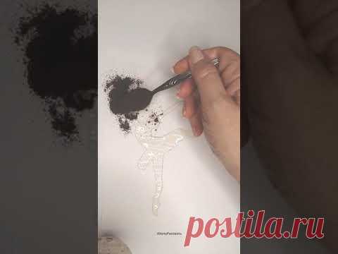 Нарисовала балерину. Кофейные рисунки. - YouTube