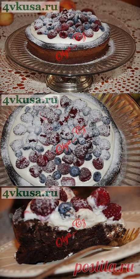 Шоколадный торт с кремом маскарпоне и ягодами (без муки) | 4vkusa.ru