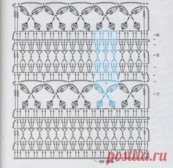 УЗОР «ВИШЕНКИ» КРЮЧКОМ