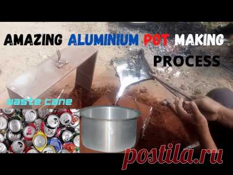 AMAZING ALUMINIUM POT MAKING PROCESS FROM WASTE CANE