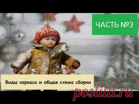 Ватная игрушка. Часть №3. Виды каркаса и общая схема сборки игрушки I Christmas Toy.