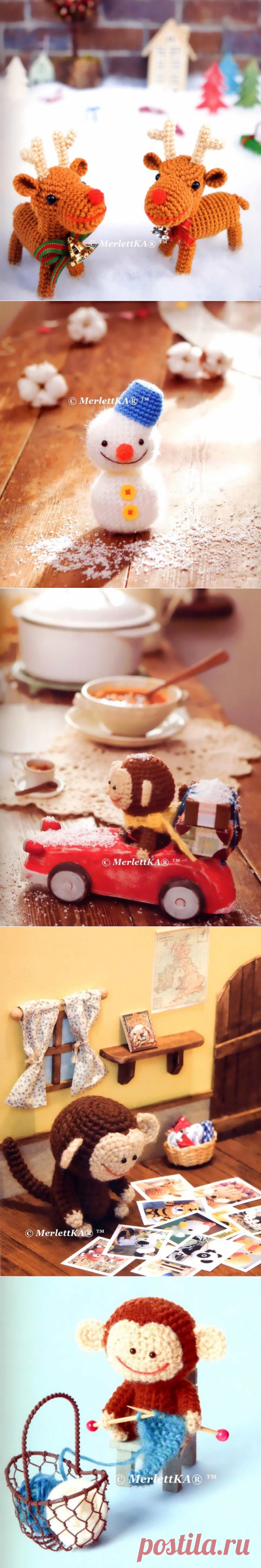 Amigurumi - встречаем Новый 2016 год с обезъянкой Mockey и его друзьями