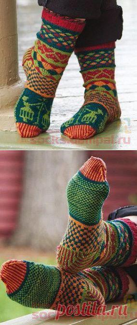 Жаккардовые носки «Танцующие вместе» | ВЯЗАНЫЕ НОСКИ