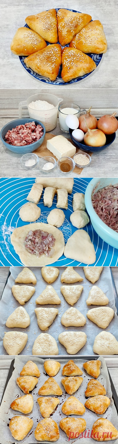 Самса по-узбекски на пресном тесте с жареным луком - Вкусный день