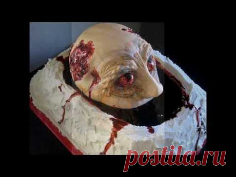 Как выглядят торты на Хэллоуин (Halloween) . 
Оформление даже самого вкусного блюда играет огромную роль в восприятии вкуса.
Здесь кулинары явно перестарались, пару тортов я бы даже пробовать не стал, а Вы?
Источник https://www.youtube.com/user/ZakyckaRu