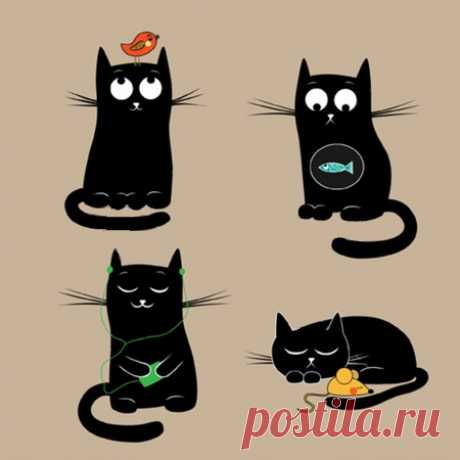 Трафареты кошек для рукоделия