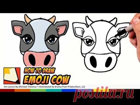How to Draw a Cute Cow Emoji for Beginners | BP