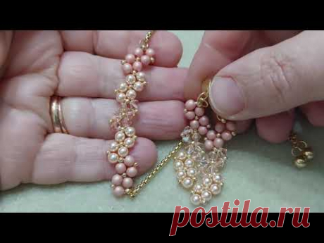 Bracciale semplicissimo con perle e cristalli - Tutorial Bracciale Stripes