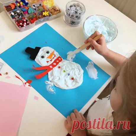 ЗИМНИЕ РИСУНКИ. ОБЪЕМНАЯ СНЕЖНАЯ КРАСКА.