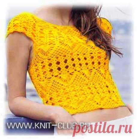 Ажурный желтый топ