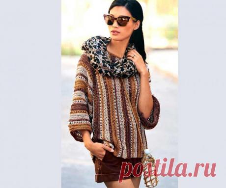 поперечный пуловер спицами - Поиск в Google