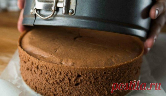 ТАКОЙ БИСКВИТ МОЖНО СРАЗУ ПРОМАЗАТЬ КРЕМОМ, УКРАСИТЬ ПО ВКУСУ И ПОДАВАТЬ ТОРТ К ГОРЯЧЕМУ ЧАЮ - Книга кулинара Проверенный рецепт Проверенный Шоколадный бисквит, который используется к различным тортам! Ингредиенты ✓ Яйца куриные — 4 шт. ✓ Мука — 100 гр. ✓ Какао — 50 гр. ✓ Сахар — 200 гр. ✓ Разрыхлитель — 0,5 ч. ложки ✓ Масло сливочное — для смазывания формы Как приготовить шоколадный бисквит: Для приготовления правильного и пышного бисквита …