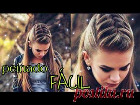 Peinado Fácil y chick semirecoguido con trenza frontal  #semirecogido #trenzafrontal