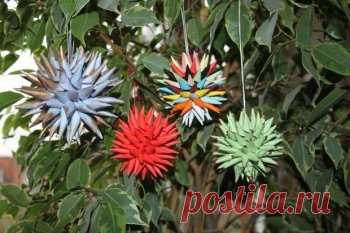 Объемная звезда из бумаги для новогодней елки — Своими руками