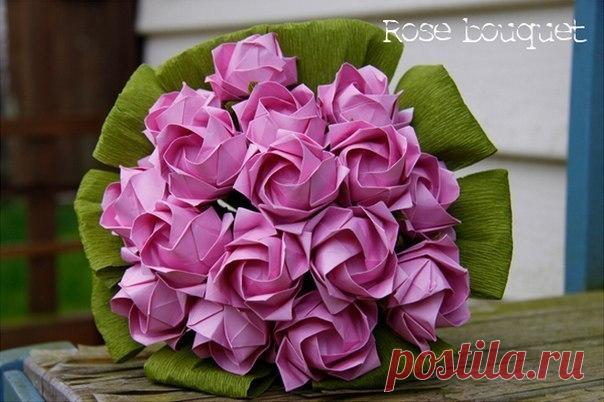 Роза из бумаги оригами. Оригами мастер класс роза | Amac