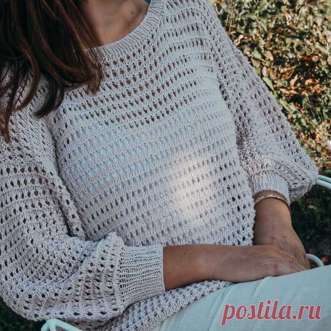 Ажурный пуловер спицами Sorbetto - Вяжи.ру
