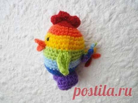 Цыпленок РАДУГА Chicken Rainbow Crochet
