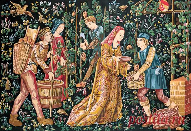 NeedlepointUS: SEG de Paris Needlepoint -Tapestries - Les Vendanges (The Grape Harvest), Canvas or Kit, S933-10