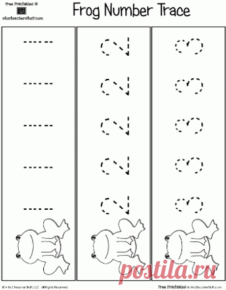 (690) Frog Number and Letter Tracing | A to Z Teacher Stuff Printable Pages and Worksheets | Pre school class