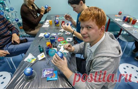 За работой: