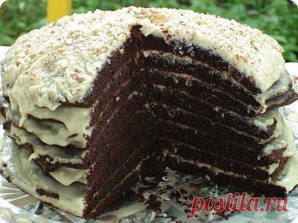 Шоколадный торт на кефире 